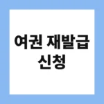 여권 재발급 신청