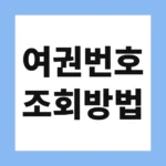 여권번호 조회방법