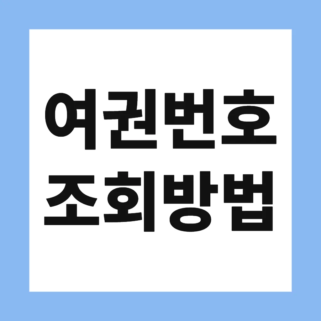 여권번호 조회방법