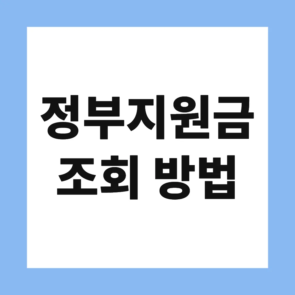 정부지원금 조회 방법