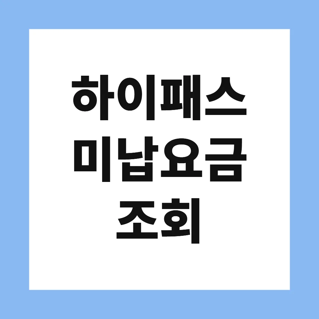 하이패스 미납요금 조회