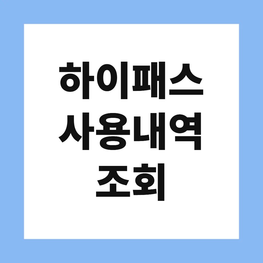 하이패스 사용내역 조회