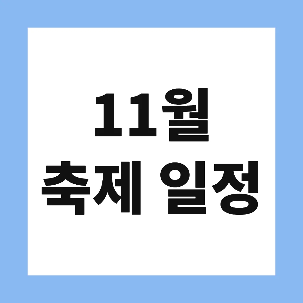 11월 축제 일정