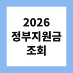 2026 정부지원금 조회