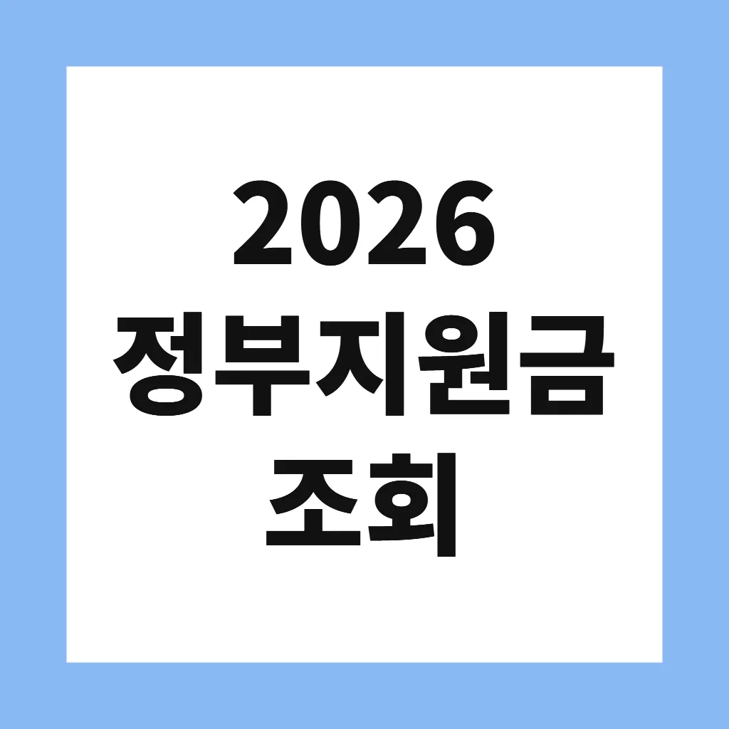 2026 정부지원금 조회