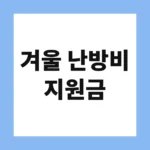 겨울 난방비 지원금