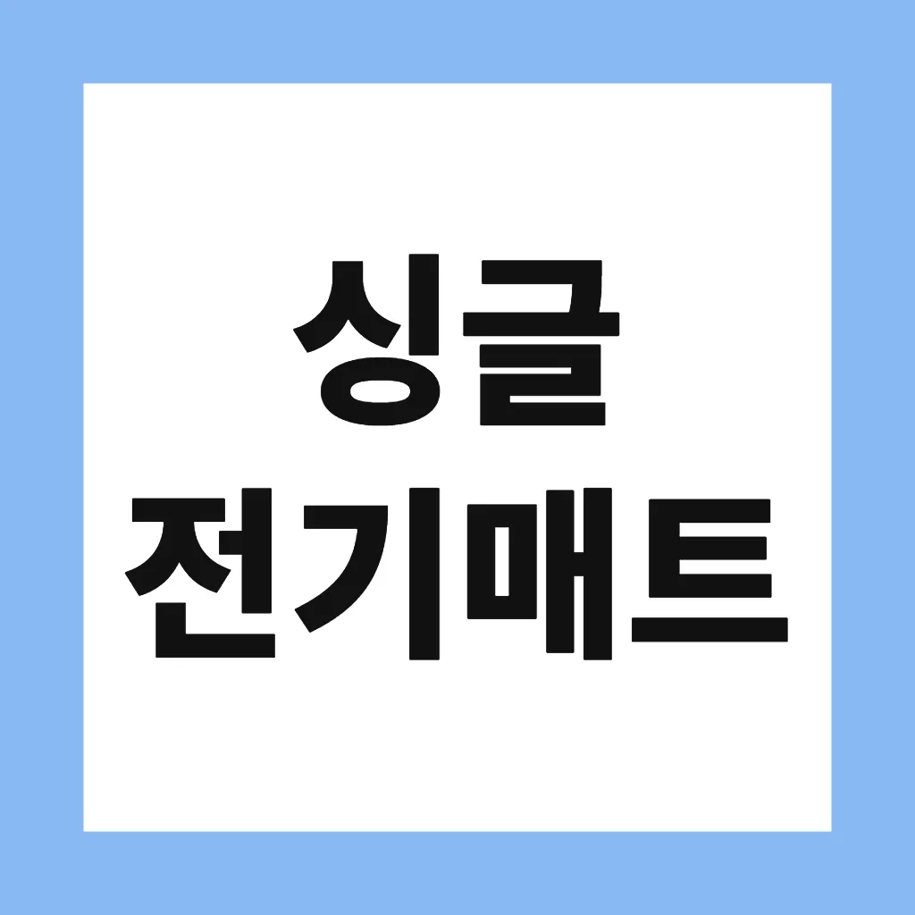 싱글전기매트