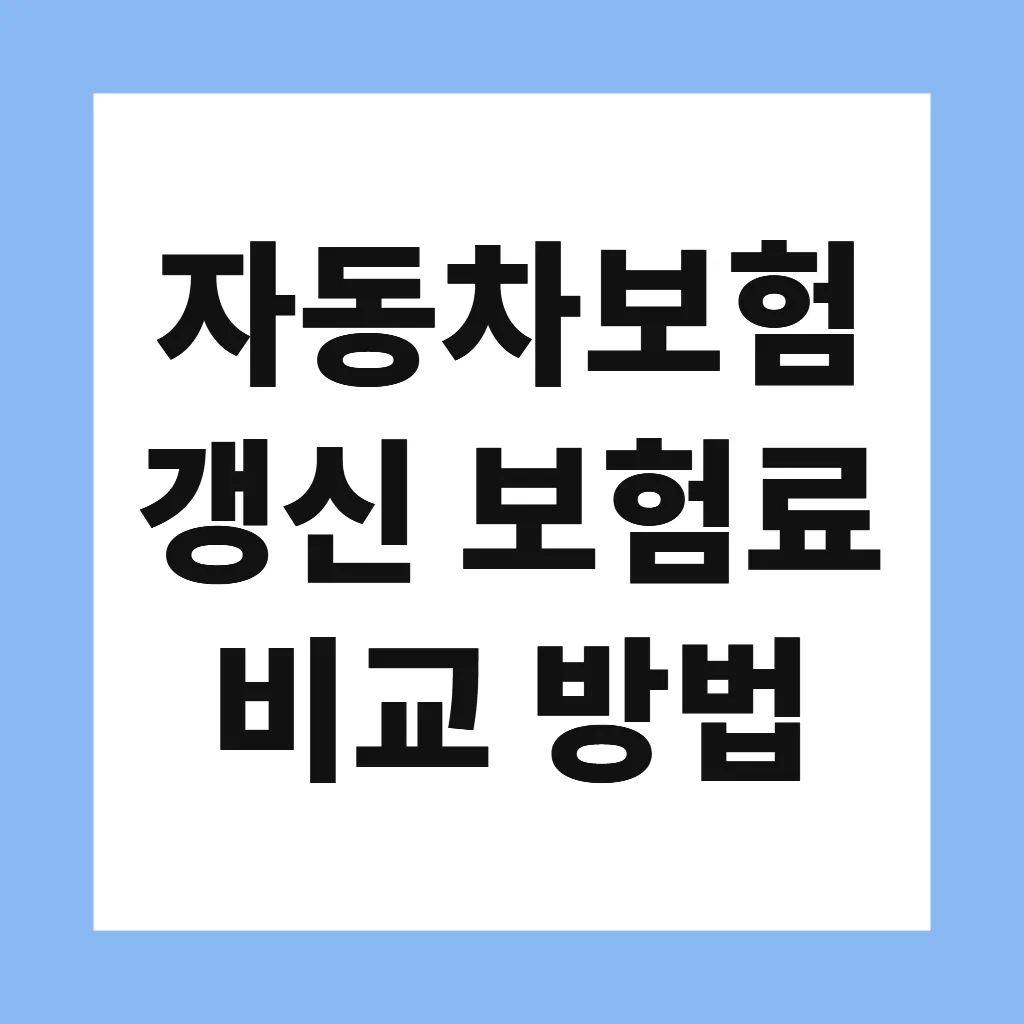 자동차보험 갱신 보험료 비교 방법